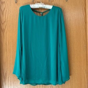 Buckle “Paper Crane” Dressy Emerald Top- Size Small